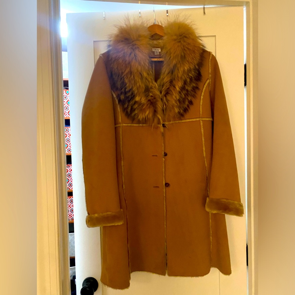 XS Racoon Trim Coat - real fur